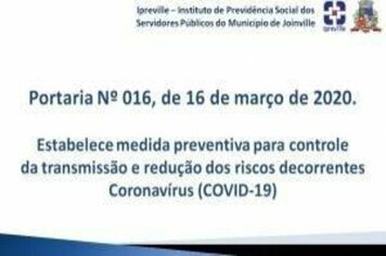 Portaria nº 016 de 16/03/2020, restringe algumas atividades do Instituto