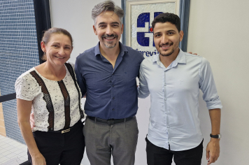 Ipreville recebe visita do prefeito de Pompéu/MG e realiza reunião sobre Regimes Próprios de Previdência Social